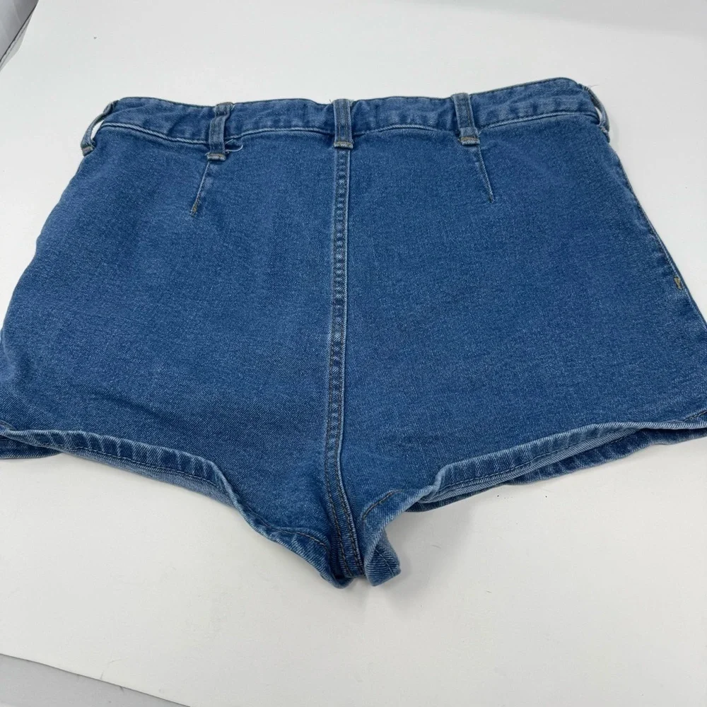 Free People Bridgette Button Front Denim Shorts 30 Long Western Festival Girly